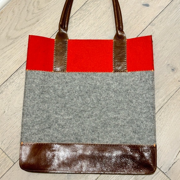 Graf & Lantz Jaunt Tote Granite / Orange / Sienna Leather - Picture 2 of 8